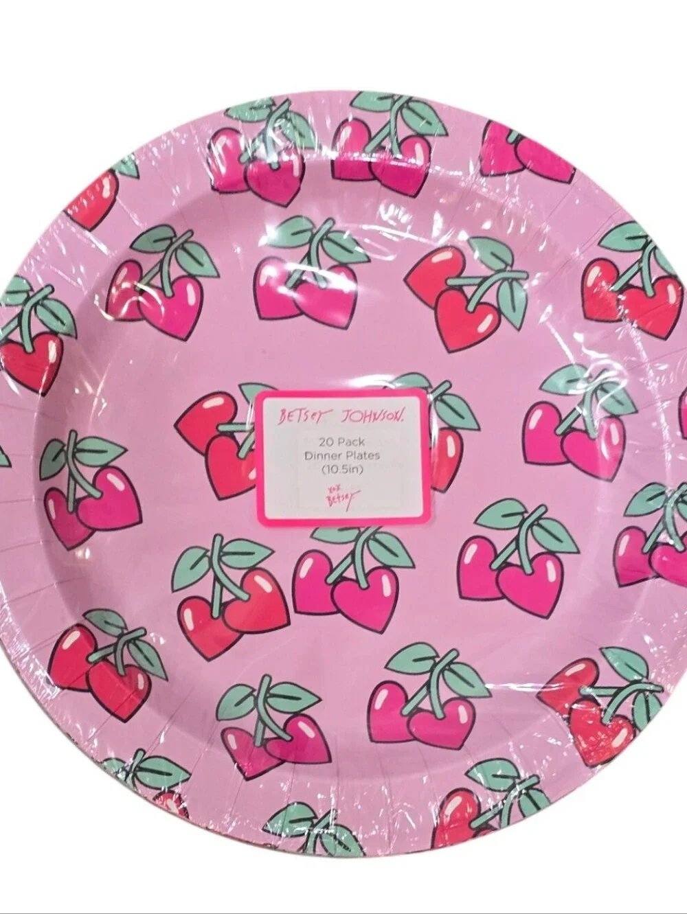 Betsey‎ Johnson Heart Cherries Disposable Dinner Plate Set